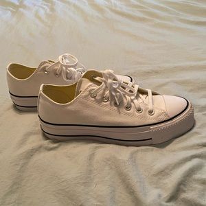 White converse platform sneakers
